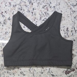 Girl's Black Sports Bra